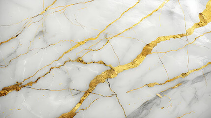 Abstract White Marble Background with Glittering Gold Veins, Elegant and Luxurious Design for Interior Decoration
