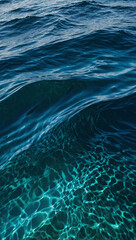 Obraz premium an abstract background of flowing, water-like shapes using a gradient of turquoise to deep ocean blue, creating a soothing and serene visual
