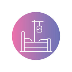 Hospital Bed vector icon stock illustration