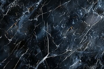 Photo of Deep black marble pattern with white veins. Background texture for backdrops or mapping