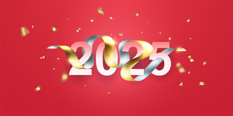 Happy New Year 2025 background. Elegant design. Vector illustration of festival