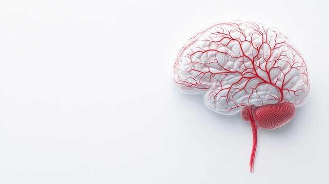 Cross-section of brain arteries during ischemic stroke, clear and informative