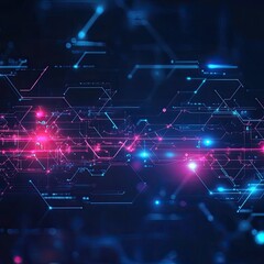 Fototapeta premium Futuristic abstract technology background with vibrant neon lines and glowing geometric patterns. Perfect for digital designs and presentations.