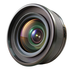Camera Lens Close-Up Isolated on White Background, Photography Equipment, Lens, Camera, Close-up