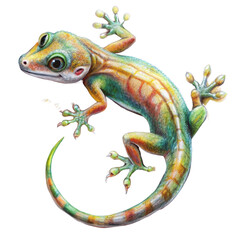 Naklejka premium Colorful Gecko Lizard Watercolor Illustration Isolated on White Background, gecko, lizard, illustration, reptile