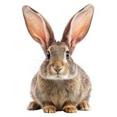 Fototapeta premium Cute Bunny Rabbit Looking at Camera Isolated on White Background, bunny , rabbit , pet , easter