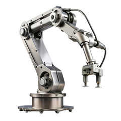 Industrial Robot Arm with Gripper Isolated on White Background, 3D Render, Automation, Manufacturing, Industry, Robotic