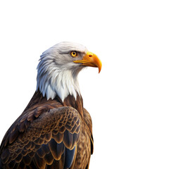 Majestic Bald Eagle Portrait Isolated on White Background, eagle, bird, predator , wildlife