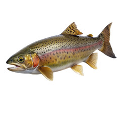 Fototapeta premium Rainbow Trout, Isolated on White Background, Fish, Wildlife, Nature, Animal