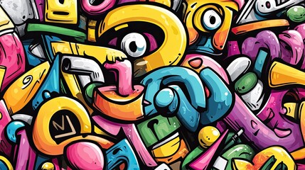 Obraz premium Abstract Urban Street Art Graffiti Style Vector Illustration Template Background