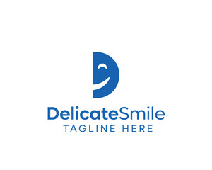 D Letter Smile Logo Template	