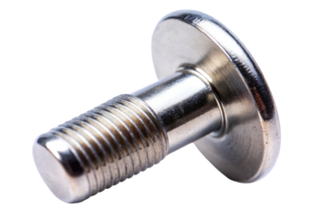 Metal bolt isolated with transparent background.
