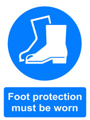 Foot protection must be worn sign left