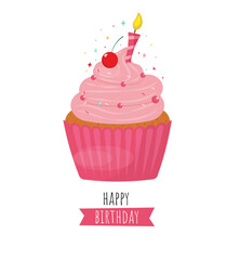 happy birthday cupcake