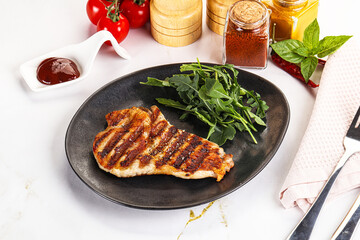 Delicous grilled pork meat steak