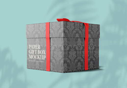 Glossy Gift Box Mockup