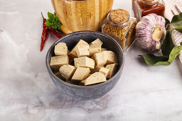 Vegan cuisine - organic tofu cheese