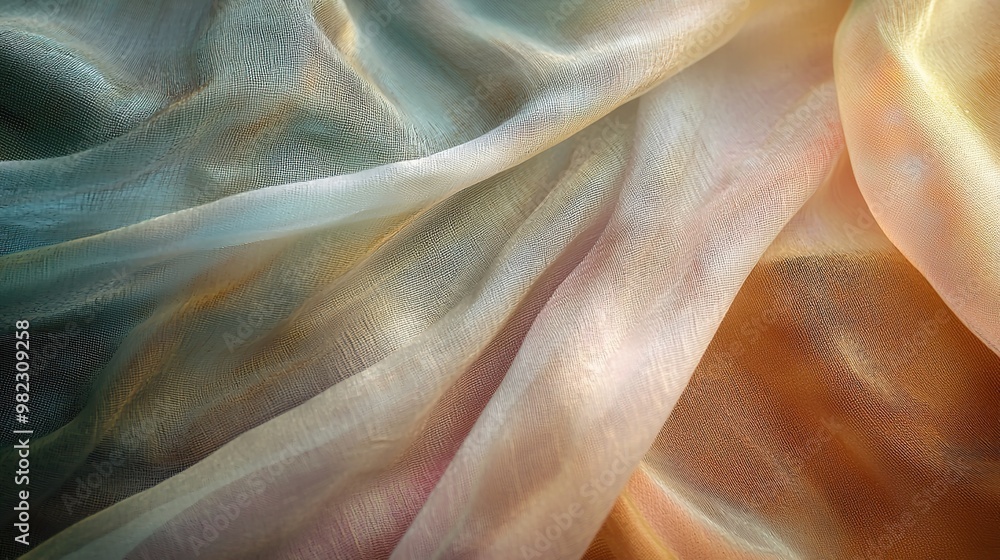 Poster abstract background of soft pastel fabric with flowing waves.