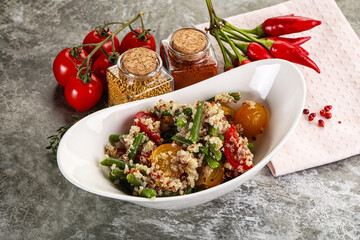 Vegan boiled quinoa with vegetables