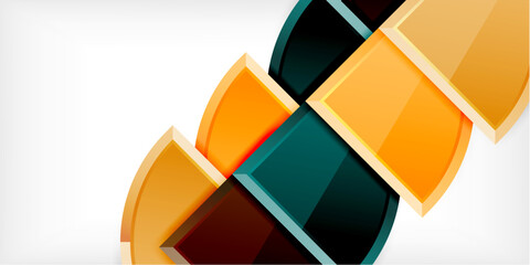 Abstract background - circles and round triangles with 3d effect. Vector Illustration For Wallpaper, Banner, Background, Card, Book Illustration, landing page