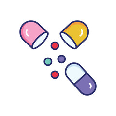 Capsule vector icon stock illustration