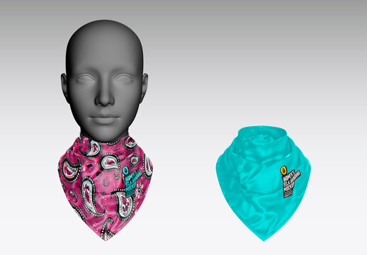 Women's Silk Bandana Mockup