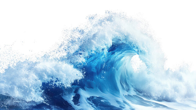 Sea wave on a white transparent background