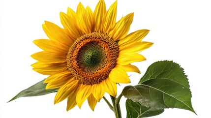 Fototapeta premium Bright Sunflower Blossom Isolated on White Background
