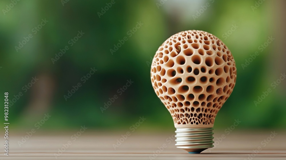 Aufkleber a unique lamp design resembling a honeycomb, showcasing an innovative blend of nature and technology