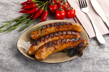 Grilled meat sausages with spices