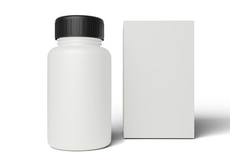 Medicine bottle packaging mockup