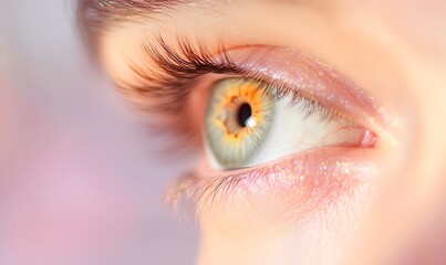 Fototapeta premium Close-up of beautiful, ethereal eyes glowing with an inner light, Generative AI