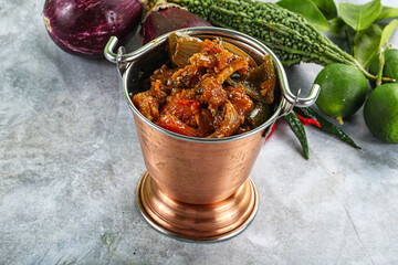 Asian cuisine - prawn in chili sauce
