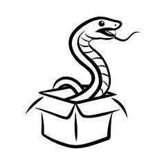 Fototapeta premium Playful Snake Emerging from Box