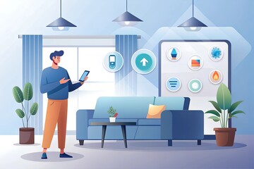 Smart home, technology, automation, home, phone, mobile, control, app, iot, internet of things, house, modern, digital, device, connected