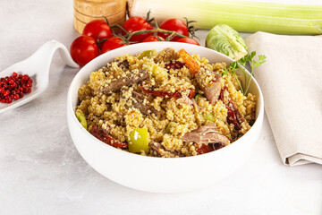 Bulgur with lamb and vegetables