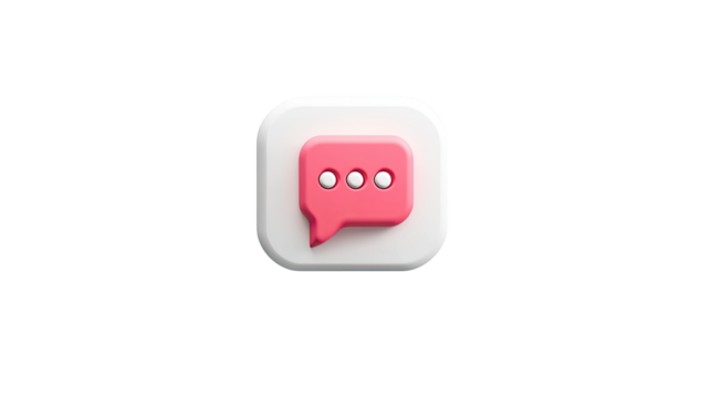 Speech bubble icon on white transparent background