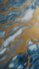 Fototapeta premium Beautiful gold and blue marble texture close up vertical