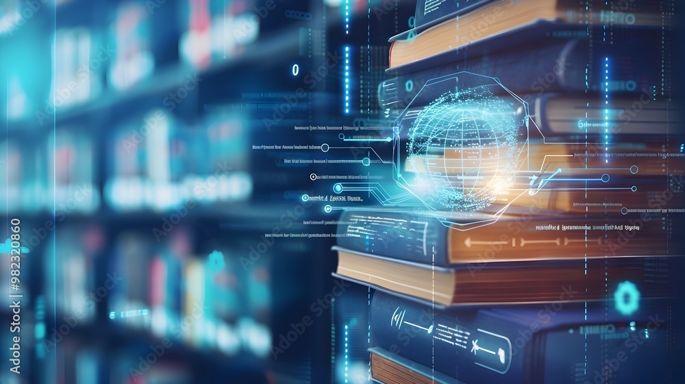 Aufkleber futuristic remote learning hub with video lessons quizzes and discussion forums for distance educati