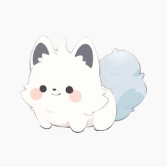Obraz premium Cute fluffy cartoon animal illustration