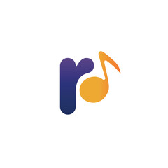 Letter with r Music Note Logo Template