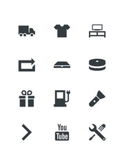  Refresh, Salver, Scales, Sight, Sunny, Taxi, set of icons for web design, vector illustration
