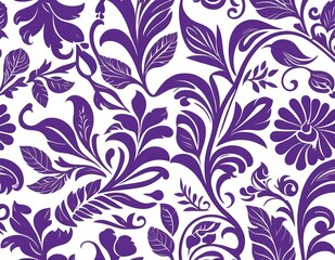 Norwegian Scandinavian rosemaling traditional handpainted folk art in bright purple floral pattern
