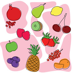 Fruit fresh illustration for your design.
