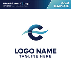 Wave & Letter Logo Template