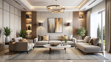 minimalist living room with a sophisticated, beautiful design.