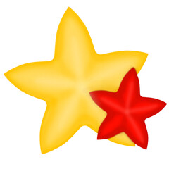 dried leaves, autumn leaves, leaf, autumn leaf, autumn, leaves in autumn, gold leaf, star fruit, star, gold star, red and gol star, star shape, star fruit shape, season, autumn sticker, png, warm © Wulandari Istianah