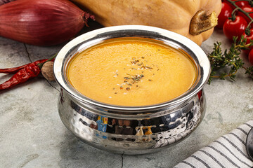 Vegetarian Pumpkin soup with spices