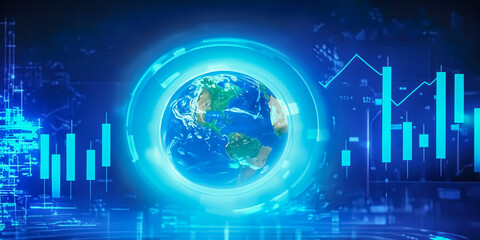 World background and stock graph
