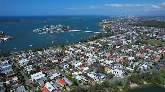 Ephraim Island And Paradise Point Area, Gold Coast, Australia - Aerial Drone Shot